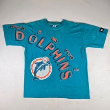 Starter Miami Dolphins Shirt Men's Large Big Logo AOP USA Made Vintage 1993 90s picture