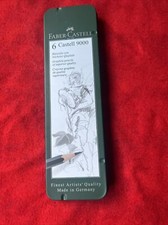FABER-CASTELL 9000 GRAPHITE PENCILS w/ CASE - 6 PCS (16a) picture
