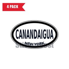 New York Canandaigua Oval Sticker 4 Pack 3x2 Inch picture