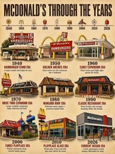 McDonalds Hamburgers Through The Years | POSTER 24 X  18 inch | Big Mac picture