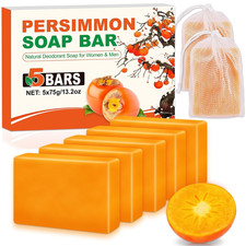 5 Pack Persimmon Soap Bar Body Odor Control Natural Deodorant for Men & Women picture
