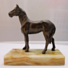 Vintage Bronze/Spelter Horse Figurine on Onyx Base picture