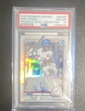 Bowman 2020 Bowman Chrome Prospect Auto Refractor Andy Pages PSA 10 FCP-AAP picture