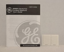 GE 900MHz Hands-free Cordless Phone User's Guide Model 2-9917/2-9918 & Stickers picture