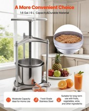 Fruit Wine Press, 1.6 Gallon/6L, Stainless Steel Manual Juice Maker with Powerfu picture