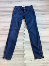 Madewell Women's Dark Indigo Low Rise Skinny Skinny Side Zip Jeans - Size 24 picture