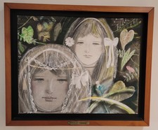Virgilio Trompiz Framed Signed Trompe l'oeil Butterflies Painting on Canvas picture