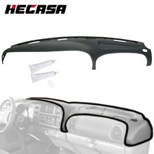 Hard Dash Cover For 98-02 Dodge Ram 1500 2500 3500 Dashboard Overlay Dark Grey picture