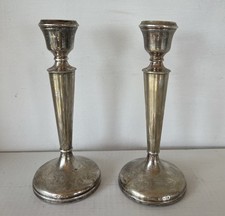 Antique Birks Sterling Silver 8” Candlesticks Pair Hallmarked Weighted picture