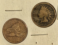 1858 FLYING EAGLE 1859 INDIAN HEAD CENTS picture