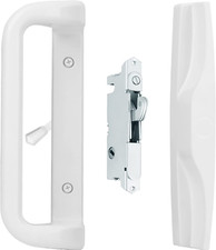 House Guard White Patio Door Handle Set with Mortise Lock for Replacement picture