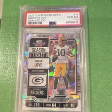 Panini 2023 Contenders Optic Jordan Love Cracked Ice /22 #19 PSA 10 picture