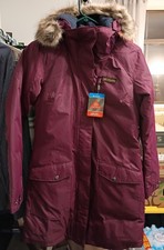 Columbia Women's Suttle Mountain Long Insulated Jacket SMALL Omni Heat Burgundy picture