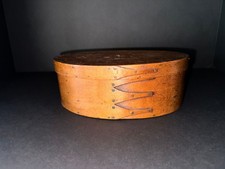 19th Century Antique - Shaker Pantry Box - 8.5 inch Oval - Maple or Cherry Wood picture