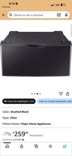 1 Samsung WE402NV Laundry Pedestal w/ Storage Drawer, Brushed Black picture