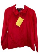 NWT Dialogue Red Wool Blend Jacket Size Large picture