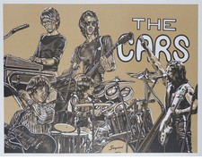 Vintage The Cars Lithograph Poster by K. Chillis 1981 • MINT • RARE picture