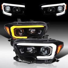 Smoke Fit 2016-2023 Toyota Tacoma Projector Headlights Lamps LED DRL Turn Signal picture
