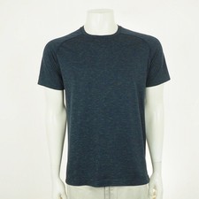 Lululemon Metal Vent Tech Training Tee Shirt Mens Medium Navy Blue Gym Fitness picture