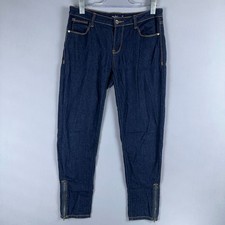 Papaya Skinny Jeans  Zippered Ankles Mid Rise Womens Size 11 Blue Dark Wash picture