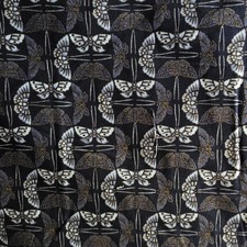 Tonal Butterflies in Tight ZigZags on Dark Blue - 