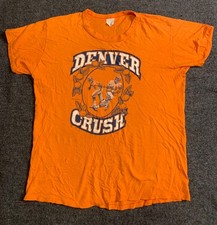 Vintage 70's Denver Broncos Orange Crush Paper Thin T Shirt Size M USA picture