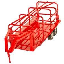 Little Buster Toys Red Gooseneck Ranch Trailer 1:16 Scale, HEAVY METAL picture
