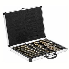 17pc Industrial HSS Silver & Deming Drill Bits Set with Metal Case | 1/2