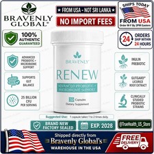 Bravenly Renew 30 Capsules Probiotic Prebiotic Gut Support New/Sealed🚚FromUSA🚚 picture