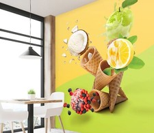 3D Lemon Ice Cream S486 Wallpaper Mural Self-adhesive Removable Sticker Kids Kay picture