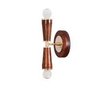 2 Light Wood Handmade Vintage Wall Mid Century Modern Raw Brass Sputnik chandeli picture