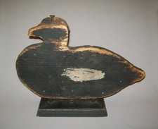 Old Antique Vtg 19th C 1800s Folk Art Silhouette Wood Duck Decoy Oversize Scoter picture