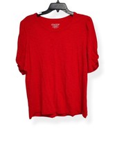 CHICO'S Orange Short Sleeve Blouse, Women Large, Chico's size 2 picture