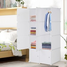 8 Cube Storage DIY Plastic Modular Closet Cabinet Stackable Storage Organizer,US picture