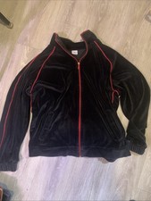 Vtg Roundtree And Yorke Mens Black/Red Velour Hip Hop Track Jacket Size M picture