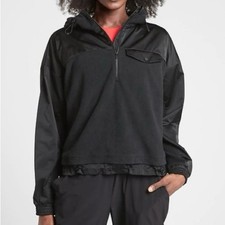 Athleta Black Zion Microfleece Hooded Half Zip Small picture