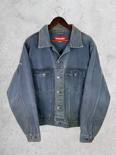 Vintage Wrangler Slate Blue Distressed Denim Trucker Jacket picture