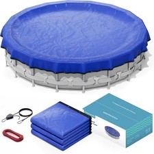 2026 Upgrade 24FT Round Winter Pool Cover for Above Ground Pools 4 Foot Overlap picture