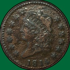 1814 Plain 4 Classic Head Large Cent Very Fine VF Coin, Cleaned, Corroded #38770 picture