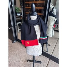 Official Scuderia Ferrari Black Knit F1 Scarf Italian Flag NWT 045192651 picture
