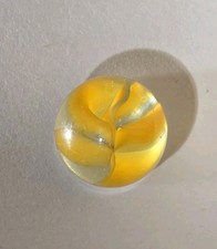 Vintage Marble King Saint Marys 4 Vein Yellow Cross Thru Catseye Marble Mint .63 picture