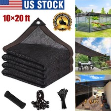 10X10FT/10x20 FT Black Sun Shade Net Plants Outdoor Pergola Lawn Sun Shade Cloth picture