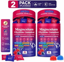 2 PACK Magnesium Glycinate Gummies 1000mg x2 High Absorption 90ct Ea EXP 01/2028 picture