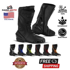 Men's Motorcycle Racing Boots Waterproof Leather CE Approved Biker Riding Shoes picture
