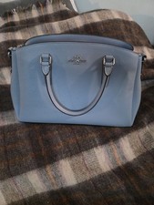 Coach Cornflower Blue Crossgrain Leather Margot Carryall Satchel picture