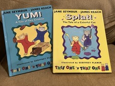 Jane Seymour & James Keach Signed Hardcover Lot: Yum + Splat Illus. Planer picture