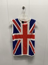 Rare VTG Def Leppard Tour Union Jack Flag Print Tank Top T Shirt 80s Rock 17x23 picture