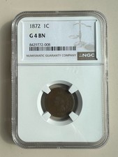 1872 Indian Head Cent 1c NGC certified Good 4 - Key Date, Very Low Mint US IHP picture
