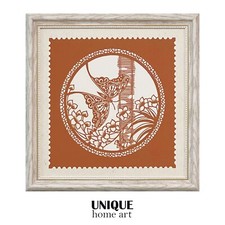 UniqueHomeArt Collection Of Folk Art Paper Cut Wall Art Framed 13 3/4 X 13 3/4in picture
