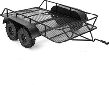 INJORA RC Trailer for Hauling Behind Car - Metal Hitch Mount Small, Black  picture